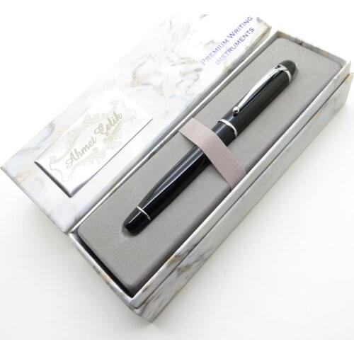 Wings Marble R198 Black Lacquer Chrome Roller Pen | İsme Special Pen | Gift Pen