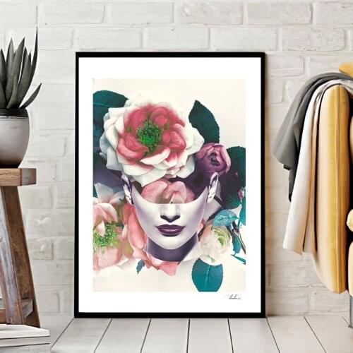 5D DIY Poured Glue Diamond Painting Kits Scalloped Edge Wall Art Decor Vintage Retro Vogue Fashion Women living room Decoration