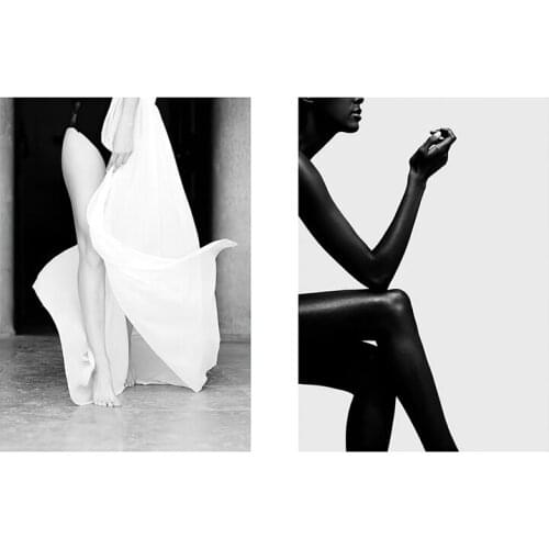 Wall Art Black and White Women Wallpaper Paintings Abstract Portrait Poster and Print Living Room Bedroom Corridor Decoration