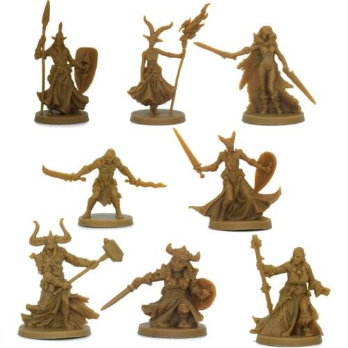 TRPG board game massive darkness miniatures lightbringer heroes warrior Knight Priest dwarf Warlock dungeons figures models