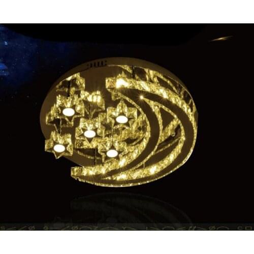 New living room led ceiling lamp modern minimalist bedroom lamp crystal stars moon led lamps LED lighting fixture home lamps