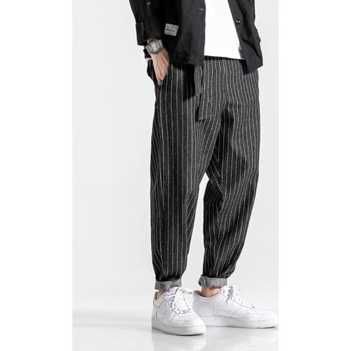 Original Oversize Denim Pants For Men 2021 Stripe Baggy Streetwear With Belt Jeans Wide Fashion Homme Trousers Brand Clothing