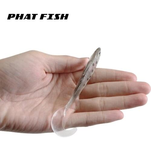 PHAT FISH 4 Pcs Swimming Soft Plastic Lure 12.5cm 9.5g Artificial Bait Fishing for Bass Pike Muski Pesca Peche