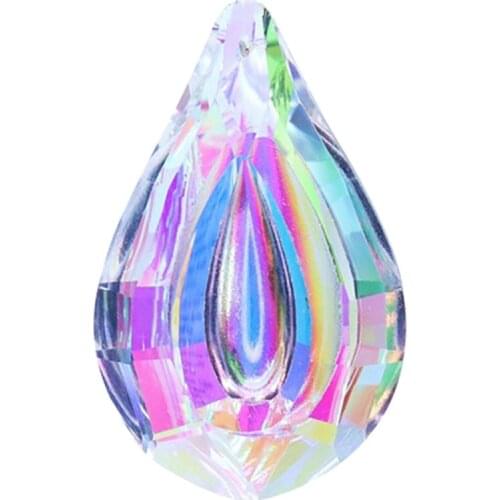 Hanging Crystal Prism for Windows Decoration 76mm AB-Color Chandelier Parts DIY Home Wedding Decor Accessories