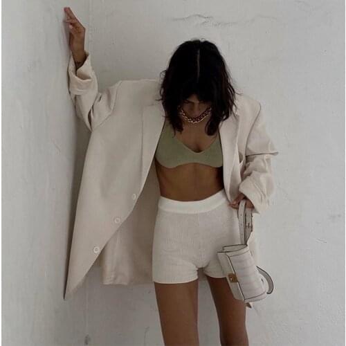 Casual Fashion High Waist Women Knitted Biker Bodycon Shorts Summer Cotton Sweat Mini Sexy Shorts