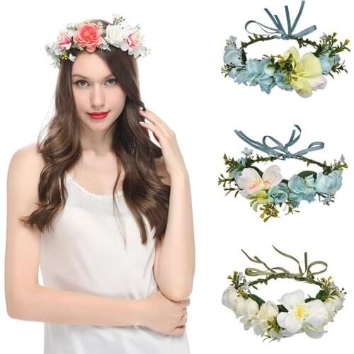 Handmade Rattan Flower Crown Hairband Head Wreath Tiara Headband Hair Hoop Seaside Beach Wedding Party Vacation Hair Accessories