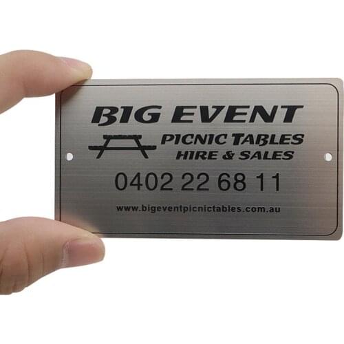 Custom Blank Stainless Steel Natural Color Brushed Surface Metal Business Card