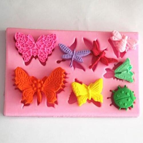 Silicone Cake Mold For DIY 3D Dragonfly And Butterfly Shape Cake Chocolate Chip Cookie Fudge Clay Cake Decorating Tool