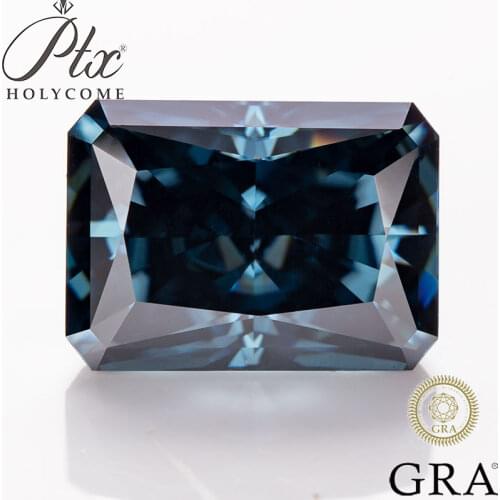 Ice Flower Radiant Cut Loose Moissanite Stones Vivid Blue Color Brilliant Gemstone Diamond VVS Clarity Engagement Jewelry Making