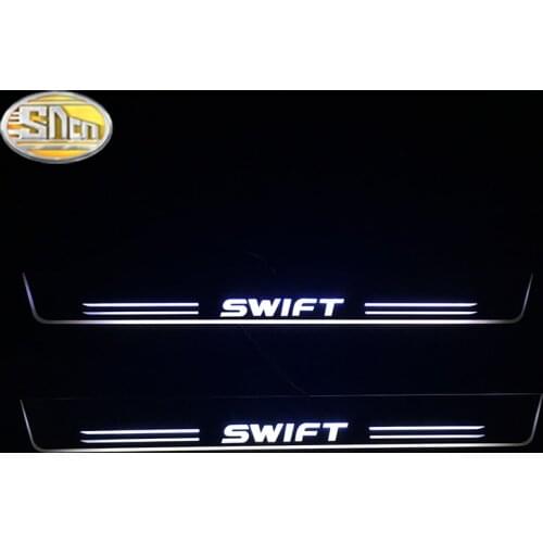 SNCN LED Door sill plate for Suzuki Swift LED moving light scuff pedal Outside door sill welcome lights