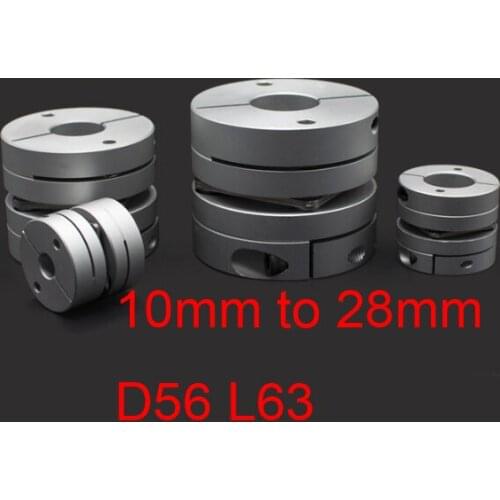 10mm to 28mm D56 L63 Flexible Double diaphragm coupling shaft Disc coupler aluminium membrane Laminated Servo motor screw rod