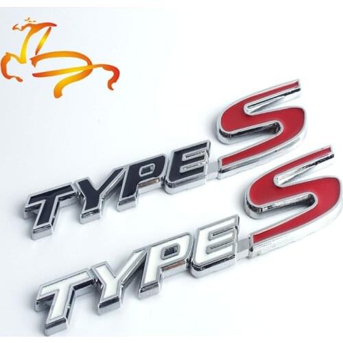 10pcs TYPE S Car Styling Refitting Trunk Logo Emblem Mark Sticker 3D Metal TYPES For Honda Civic CR-V Jade Accord