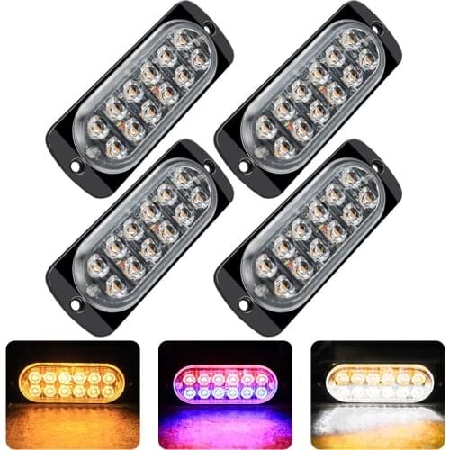12 LED Thin Flash 12-24V Body Side Warning Light Truck/van Side Light Taillight
