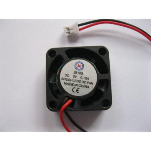 2 pcs Brushless DC Cooling 5 Blade Fan 2510S 5V Black 2 wire