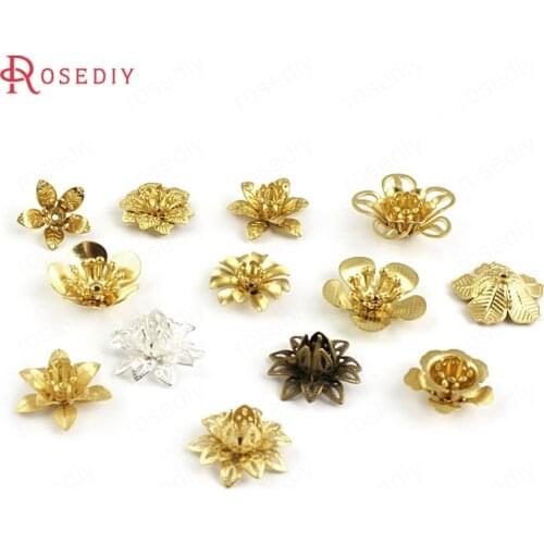 27166)20PCS 3D Flowers Plum Flower Beads Caps Spacer Diy Jewelry Findings Accessories More styles can picked