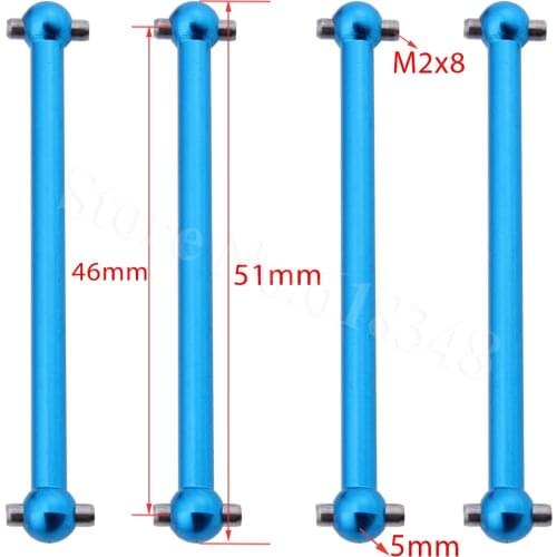 4pcs WLtoys A979 Parts Upgrade F/R Metal Dogbone A959-07 For A949 A959 A969 K929 Himoto E18 Spino HSP 1:18 RC Car