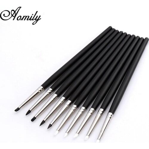 Aomily 5pcs/Set Food Cupcake Sugar Craft Dental Resin Brush Pens Decorating Brush Silicone Fondant Shaping Pen Sugar Craft Tool