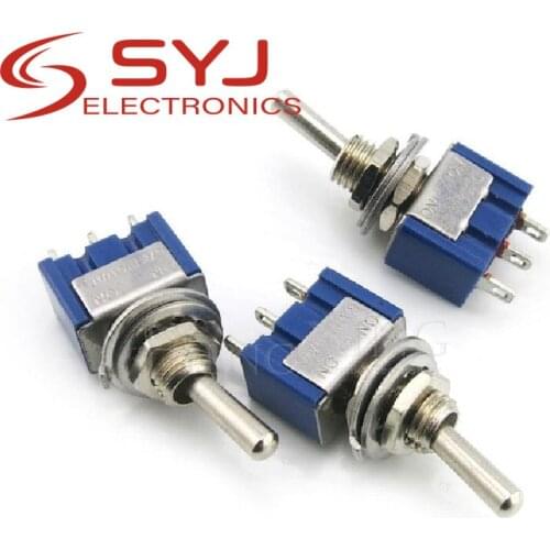 5pcs/lot MTS-102 MTS-103 MTS-202 MTS-203 6A 125V Mini 3/6PIN -OFF/-OFF- Toggle Switches For Switching Lights Motors