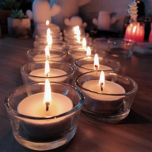 Scented Candles Christmas Candlestick Holders Block Glass Jars For Candles Tealight Holder Romantic Decoracion Navidad X8T002
