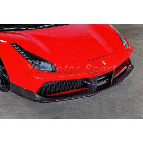 Car Accessories Dry Carbon Fiber Plain Weave OEM Style Front Bumper Center Duct Insert Fit For 2015-2017 F488 GTB & Spider