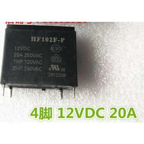 Free shipping 5pcs/lot HF102F-P 12VDC 12V 20A DIP-4 Best quality