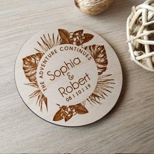 Wood Slice Save-The-Date Magnet • Magnetic Save The Date Invitation • Rustic Save the Date Magnets • Rustic Theme Save the Date