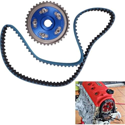 Racing Timing Belt + Adjustable Cam Gear Kit for Honda Civic D16 D16Z D16Y 92-00 Blue