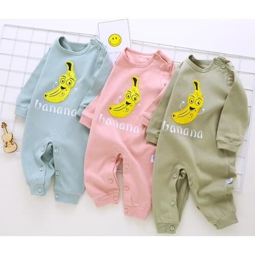 Summer spring Baby Romper Long Sleeves Thick Cotton Baby Pajamas Cartoon Printed Newborn Baby Girls Boys Clothes Jumpsuit DS19