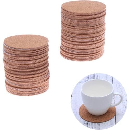 12/30 Pcs DIY Round Cork Mats Self-Adhesive Eco-Friendly Insulation Coasters Cup Pads DIY Self Adhesive Round Cork Cushion