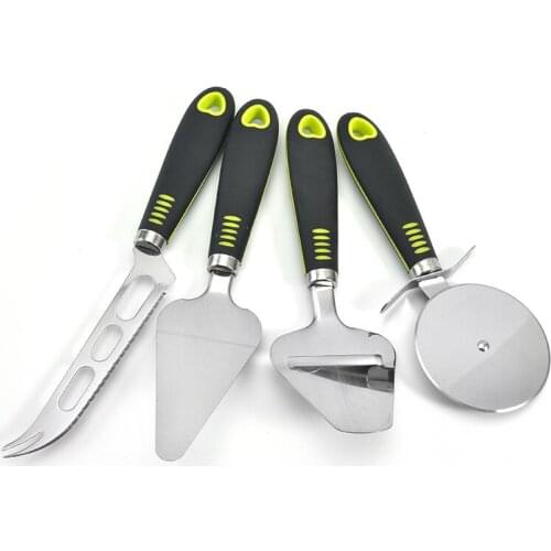 Stainless Steel Pizza Shovel Cheese Shovel Pizza Wheel Cheese Knife Set Kitchen Gadgets 4-piece Set