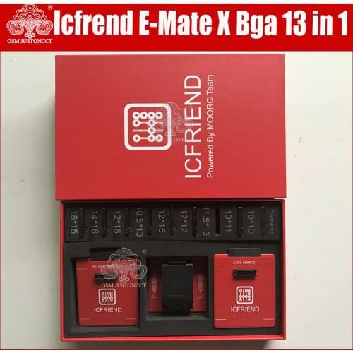 MOORC ICFRIEND High Speed E-MATE E MATE PRO EMMC ICs-eMMC 13 in 1 BGA with Easy jtag plus,UFI Box,MEDUSA Pro,ATF Box,Riff Box