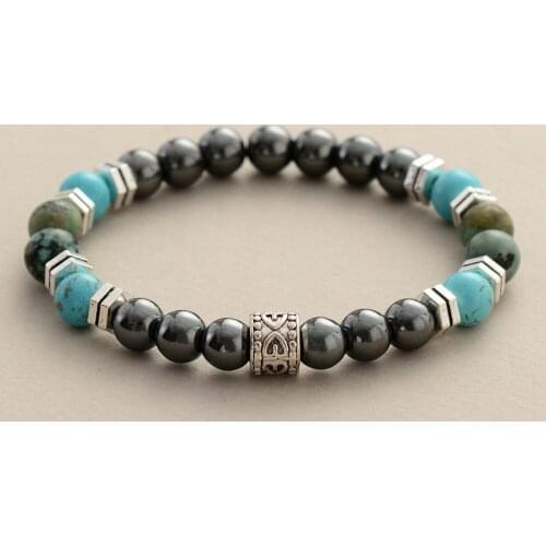 Men Bracelets Cool 8mm Beads Charm Stretch Elastic Strand Bracelets Bangles Natural Stone Couples Jewelry Femme Bijoux