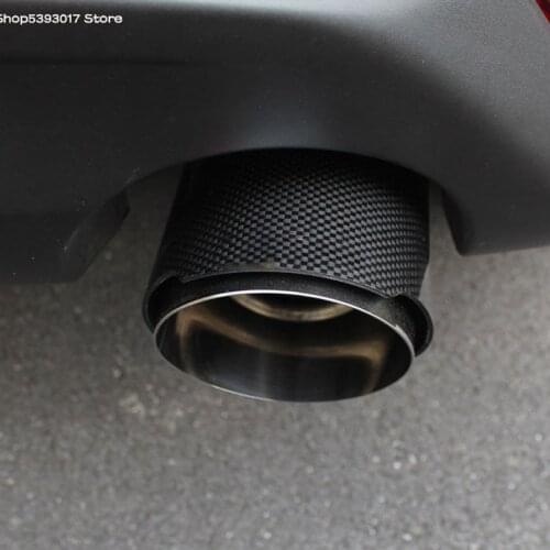 For Mazda CX30 CX-30 2020 2021 Car Exhaust Muffler Tip Carbon Fiber Chrome Exhaust Tail Muffler Pipe Replacement Accessories