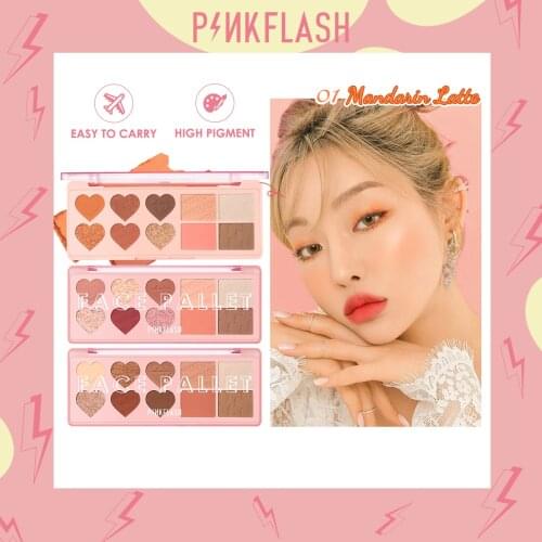 PINKFLASH Makeup Palette Face Palette Eyeshadow Blush Highlighter Contour Professional Shadows Pigment Glitter Cosmetics