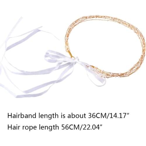 Golden Princess Wedding Beaded Cute Headband for Girls-baby Girl Pearl Hair Accessories Birthday Party Photography