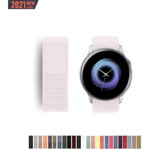 20mm 22mm Bracelet for Samsung Galaxy Watch Active 2 strap 40mm 44mm Active correa Watchband Gear S3 Watch 3 45/41mm nylon Band