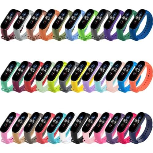 1xTPU Smart Bracelet For Xiaomi Mi Band 6 Solid Color Sport Strap Watch Wrist Strap For Xiaomi Mi Band 6 Bracelet Miband 6 Strap