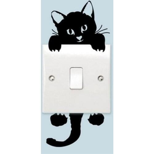 Light Switch Sticker Kids Baby Nursery Room DIY Wall Decoration Cat Dog Moon Stars Decal For Children Bedroom Home Decor Tool