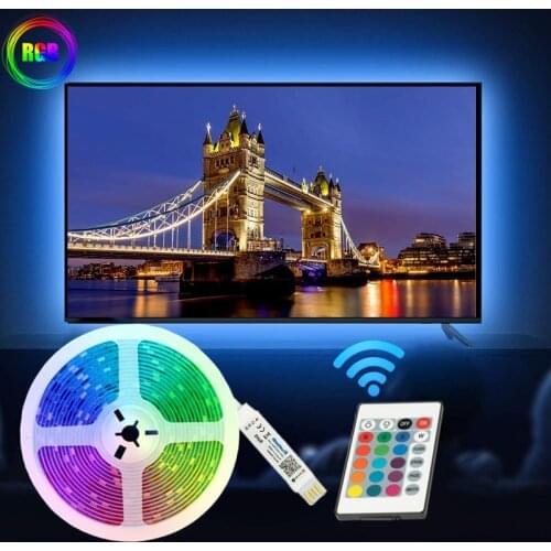 LED Strips Lights Bluetooth Controller RGB 5050 For DC5V Bedroom Background TV Ribbon USB Flexible Decoration Diode Lamp String