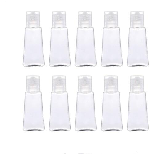 100pcs/lot 30ml Trapezoidal Empty Hand Sanitizer Bottles Refillable Plastic Container Transparent Gel Bottle