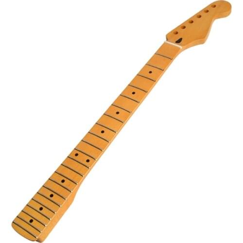 Vintage Maple Electric Guitar Neck 22 Frets Fingerboard Fretboard for S T Strat (Yellow paint)
