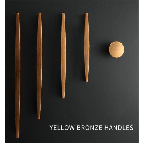 Yellow Bronze Furniture Handle Vintage European Style Bronze Kitchen Cabinet Handles Drawer Knobs Door Pulls Hardware