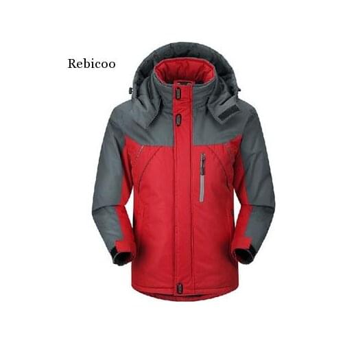 Winter Men Ski Jacket Parka Thermal Fleece Coats Men Snowboard Jackets Windbreaker Windproof Waterproof Coats Men 5Xl