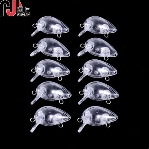 10pcs ultralight fishing hard bait 3CM 1.5G blank body plastic unpainted hard baits Crankbait wobbler