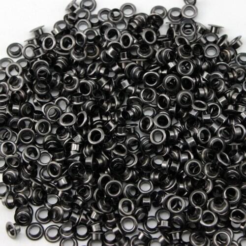 400set 4mm*8mm*4.4mm COPPER Bright black eyelets buttons clothes accessory free shipping blow hole