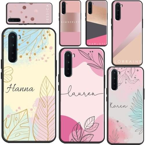 PERSONALISED name initial Pink Case Cover For OPPO A72 A52 A91 A83 A15 A1K A3S A5S A53 A31 A5 A9 2020 F5 F7 Reno 4 Pro