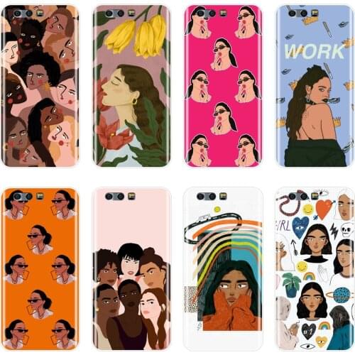 For Huawei Honor 10 9 8 8X MAX 7 7S 7X 7A 7C Pro Lite Phone Case Silicone Black Girl Back Cover For Huawei Honor 7 8 9 10 Lite