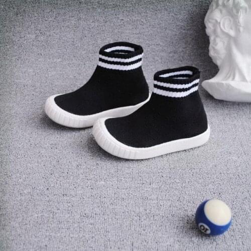 Stripe Childern Shoes Knitted Children Shoes Casual Shoes Girls Boys Sports Sneakers Soft Bottom Non-slip Footwear Kids Loafers