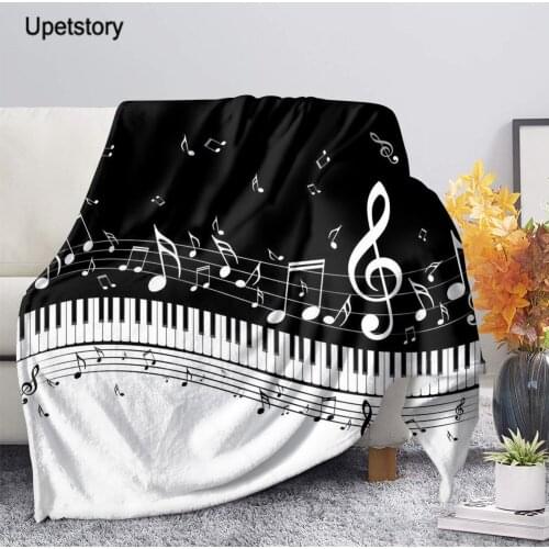 Upetstory Music Notes Fleece Blanket Plush 3d Printed for Adults Kids Child Sofa Sherpa Fleece Bedspread Wrap Throw Blanket