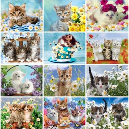 EverShine DIY Diamond Painting Cat Picture Rhinestones Diamond Mosaic Animals Cross Stitch Handmade Art Kits Gift New Arrivals